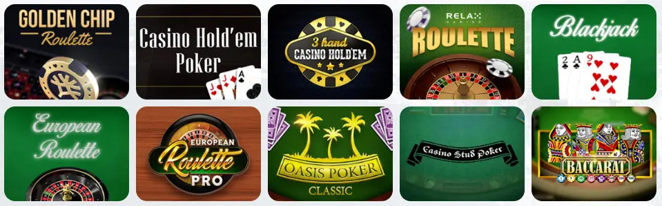 Juegos de mesa en Meexbet Casino